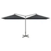 Parasol de jardin double avec mât en acier anthracite Voir les images du produit 1