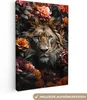 MuchoWow® - Leinwandbilder - Löwe - Tier - Natur - Floral - Produktbild-Vorschau 1