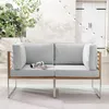 home24 Loungesofa - 2-teilig - Webstoff / Teak Massiv Produktbild-Vorschau 1