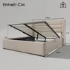 OKWISH Lit coffre 160x200 cm - Lit double rembourré Beige Voir les images du produit 4