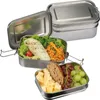 Edelstahl Doppelstock-Brotdose / Lunchbox Produktbild-Vorschau 1