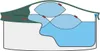 Diagram illustrating the structure and function of a winter pool cover. Produktbild-Vorschau