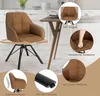 A dining chair in a kitchen setting, with close-up views of its features. Produktbild-Vorschau