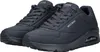 A pair of dark blue Skechers Uno Stand On Air sneakers. Voir les images du produit
