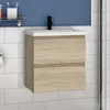 Waschtisch mit Unterschrank 50 cm Waschbecken Mineralguss Produktbild-Vorschau 1