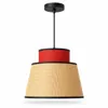 Lampa wisząca Alpinaluz NARA z rattanu i czerwonej tkaniny, Podgląd zdjęcia produktu 1