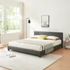 A bedroom scene with a bed, lamp, and window. Produktbild-Vorschau