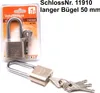 Vorhangschloss 40 mm langer Bügel, 3 Schlüssel Produktbild-Vorschau 2