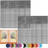 Fadenvorhang 2er Pack Anthrazit 90x240 cm – Polyester Produktbild-Vorschau 3
