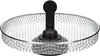 A silver wire basket with a black handle, likely for an air fryer or similar kitchen appliance. Voir les images du produit