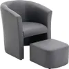 Lounge-Sessel & Hocker - Kunstleder - Grau - JOVANA Produktbild-Vorschau 4