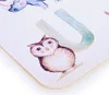 A close-up of a watercolor illustration of an owl and the letter 'U' on a textured background. Náhled obrázku produktu