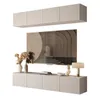 A modern living room entertainment unit with a wall-mounted cabinet, a television, and a media console. Produktbild-Vorschau