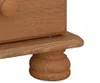 A close-up view of the wooden leg and base of a nightstand. Produktbild-Vorschau