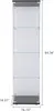 A tall, narrow glass display cabinet with four shelves, shown from the front. Anteprima dell’immagine prodotto