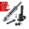 A hand vacuum cleaner and its accessories are displayed on a white background. Produktbild-Vorschau