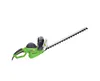 A green electric hedge trimmer is shown against a white background. Produktbild-Vorschau