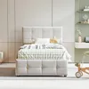 OKWISH Lit Coffre Simple Capitonné 90x200 cm avec Coffre Voir les images du produit 3