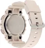 The back view of a beige Casio G-Shock watch with a silver metal case back and a beige resin strap. Produktbild-Vorschau