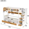 MODFU Etagenbett Kinderbett 90x200cm mit Treppe, Tafel, Produktbild-Vorschau 6