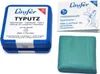 A product shot showing a blue container with a white label, a separate white information card, and a green cleaning block. Podgląd zdjęcia produktu