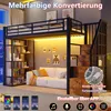 Letto a soppalco 90x200 cm con striscia LED, gradini Anteprima dell’immagine prodotto 7