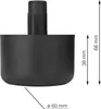 Walteco Kluzák, průměr 60, výška 38mm, plast, černý Náhled obrázku produktu 3