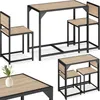 A collage of images showing a dining set with a table and chairs in an industrial style. Náhled obrázku produktu