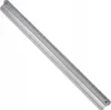 A long, thin, silver-colored tool with a textured surface on the edges, presented on a white background. Voir les images du produit