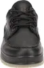 A front view of a black leather shoe. Produktbild-Vorschau