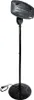A black infrared stand heater on a white background.