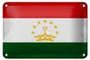Blechschild Flagge Tadschikistan 18x12cm Tajikistan Vintage Produktbild-Vorschau 1