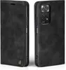 A black flip case for a smartphone, shown from the front and back. Produktbild-Vorschau