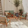 sweeek - Gartenlounge-Set für 4 Personen - Holzfarben Produktbild-Vorschau 4