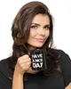 A woman holds a black mug with white text that says "HAVE A NICE DAY". Náhled obrázku produktu
