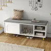 A shoe bench with storage in a hallway next to stairs. Produktbild-Vorschau