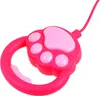 A close-up of a pink paw-shaped toy with a ring attached. Podgląd zdjęcia produktu