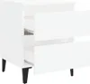 A white two-drawer nightstand with black legs against a white background. Náhľad obrázku produktu