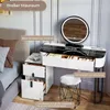 WOLTU Schminktisch mit LED, Glasplatte,  Seitenschrank, Produktbild-Vorschau 6