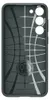 The back of a phone case with a grid pattern and curved lines. Podgląd zdjęcia produktu