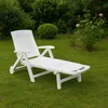 Lettino pieghevole con ruote. Colore: bianco 72x195x101cm Anteprima dell’immagine prodotto 5