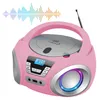 A pink Cyberlux CD player with a digital display and LED lighting. Voir les images du produit