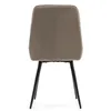 The back view of a modern dining chair with a beige upholstered seat and back, supported by black metal legs. Produktbild-Vorschau
