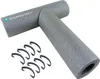 A product shot of pipe insulation and clips on a white background. Produktbild-Vorschau