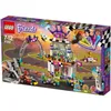 A LEGO Friends racing set box, showing the assembled toy with figures and vehicles on a racetrack. Podgląd zdjęcia produktu