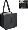 A black car trash can with a handle and a flap is shown against a white background. A smaller inset image shows the trash can hanging from the back of a car seat. Produktbild-Vorschau
