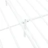 A close-up view of a white metal bed frame with a slatted base. Produktbild-Vorschau
