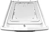 A white plastic lid or cover for a top-loading washing machine, viewed from a slightly elevated angle. Anteprima dell’immagine prodotto