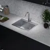 QLS Spülbecken Küche 50x40cm aus Edelstahl mit Hahnloch Produktbild-Vorschau 4