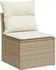 Design 9-tlg. Garten-Sofagarnitur mit Kissen Beige Poly Produktbild-Vorschau 3
